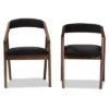 Set Of 2 Wendy Midcentury Modern Velvet And Walnut Wood Finishing Dining Chairs Dark Gray/ Brown - Baxton Studio