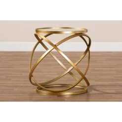 Desma Glam With Luxe Metal And Mirrored Glass End Table Gold - Baxton Studio 5 Desma Glam With Luxe Metal And Mirrored Glass End Table Gold - Baxton Studio -Baxton Studio GUEST 71d8a3f3 f37b 464f 9cd8 53beaf690707