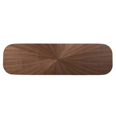 Baxton Studio Wendy Wood Console Table Walnut: Rubberwood Entryway Furniture, Sunburst Pattern, Mid-Century Design 4 Baxton Studio Wendy Wood Console Table Walnut: Rubberwood Entryway Furniture, Sunburst Pattern, Mid-Century Design - Image 4