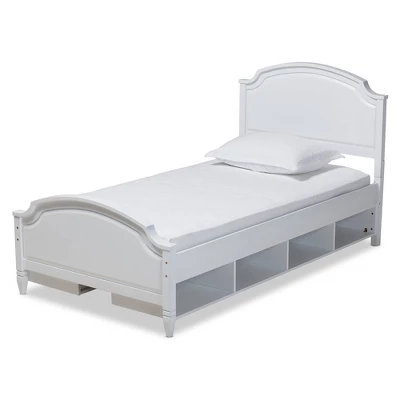 Elise Wood Storage Platform Bed White - Baxton Studio 6 Elise Wood Storage Platform Bed White - Baxton Studio - Image 6
