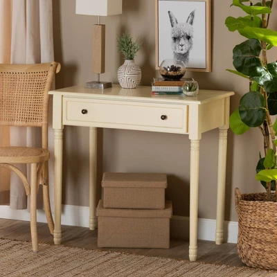 Mahler Wood 1 Drawer Console Table White - Baxton Studio 1 Mahler Wood 1 Drawer Console Table White - Baxton Studio