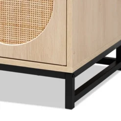 Ardon Bohemian Wood And Metal 2 Door Natural Rattan TV Stand For TVs Up To 40" Light Brown/Black - Baxton Studio 12 Ardon Bohemian Wood And Metal 2 Door Natural Rattan TV Stand For TVs Up To 40" Light Brown/Black - Baxton Studio -Baxton Studio GUEST 73ce36dc a13c 4ca5 bac0 cfa870040463