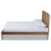 King Elston Wood And Synthetic Rattan Platform Bed Brown/Ash Walnut - Baxton Studio