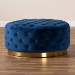 Sasha Velvet Upholstered Cocktail Ottoman Royal Blue/Gold - Baxton Studio 7 Sasha Velvet Upholstered Cocktail Ottoman Royal Blue/Gold - Baxton Studio -Baxton Studio GUEST 74356261 fb0c 422f 83dc 7421c3797380
