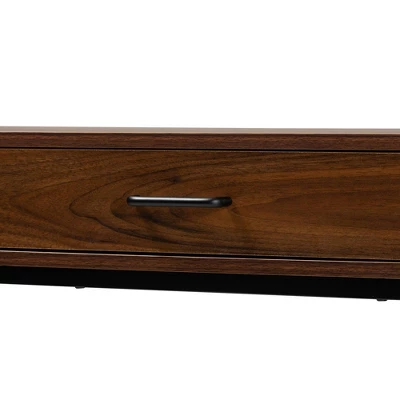 Eivor Wood And Metal 2 Drawer Console Table Walnut Brown/Black - Baxton Studio 5 Eivor Wood And Metal 2 Drawer Console Table Walnut Brown/Black - Baxton Studio - Image 5