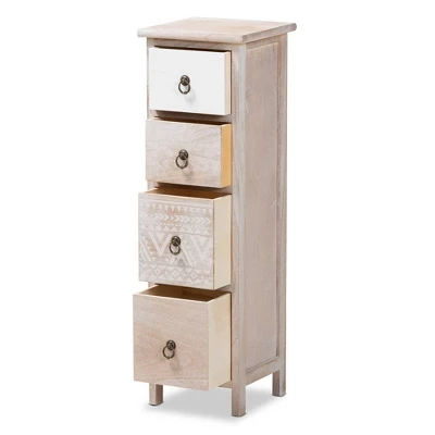 Seanna Wood 4 Drawer Storage Unit Light Brown - Baxton Studio 3 Seanna Wood 4 Drawer Storage Unit Light Brown - Baxton Studio - Image 3