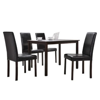 5pc Andrew Modern Dining Set Dark Brown - Baxton Studio 1 5pc Andrew Modern Dining Set Dark Brown - Baxton Studio