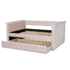 Full Amaya Velvet Daybed With Trundle Pink - Baxton Studio 13 Full Amaya Velvet Daybed With Trundle Pink - Baxton Studio -Baxton Studio GUEST 74ddff7d 3752 4802 9c15 048cac48ad40