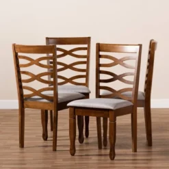 Set Of 4 Elijah Dining Chair Gray/Walnut - Baxton Studio -Baxton Studio GUEST 7506841e 3aa5 4ccf b052 f70f550a3bc4