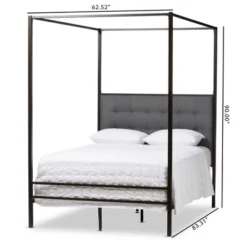 Queen Eleanor Vintage Industrial Finished Metal Canopy Bed Black - Baxton Studio 11 Queen Eleanor Vintage Industrial Finished Metal Canopy Bed Black - Baxton Studio -Baxton Studio GUEST 754e49e8 b7ff 4f04 9c09 b6dbd8d6bd82
