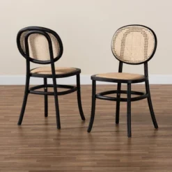 2pc Garold Woven Rattan And Wood Cane Dining Chair Set - Baxton Studio 16 2pc Garold Woven Rattan And Wood Cane Dining Chair Set - Baxton Studio -Baxton Studio GUEST 7570e0cd 899f 4363 9980 d627a2ef01e7