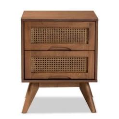 Barrett Wood And Synthetic Rattan 2 Drawer Nightstand Walnut Brown - Baxton Studio 11 Barrett Wood And Synthetic Rattan 2 Drawer Nightstand Walnut Brown - Baxton Studio -Baxton Studio GUEST 75ce1584 b64b 4800 a058 691bbbfe5f72
