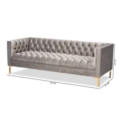 Zanetta Velvet Finished Sofa Gray - Baxton Studio 12 Zanetta Velvet Finished Sofa Gray - Baxton Studio -Baxton Studio GUEST 762d25d5 4598 4863 ad5c ac3cd8cb4b0b