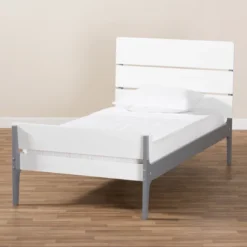 Twin Nereida Modern Classic Mission Style Finished Wood Platform Bed White/Gray - Baxton Studio 12 Twin Nereida Modern Classic Mission Style Finished Wood Platform Bed White/Gray - Baxton Studio -Baxton Studio GUEST 76d53c61 8c03 4841 a0ae 17c073f3e4ac