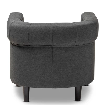 Bisset Chesterfield Chair Gray - Baxton Studio 7 Bisset Chesterfield Chair Gray - Baxton Studio - Image 7