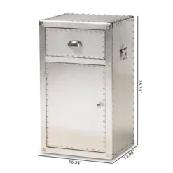 Serge Metal 1 Door Accent Storage Cabinet Silver - Baxton Studio 19 Serge Metal 1 Door Accent Storage Cabinet Silver - Baxton Studio -Baxton Studio GUEST 777d61d2 07fd 432d 887f bc1ce445a99b