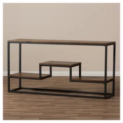Doreen Rustic Industrial Style Antique Textured Finished Metal Distressed Wood Console Table - Black - Baxton Studio 5 Doreen Rustic Industrial Style Antique Textured Finished Metal Distressed Wood Console Table - Black - Baxton Studio -Baxton Studio GUEST 77c6406b b14e 494e 8aa1 d94d8892529b