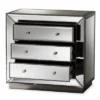 Edeline Hollywood Regency Glamour Style Mirrored 3 Drawer Chest Baxton Studio