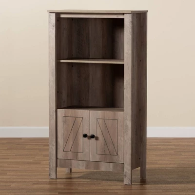 51.8" 3 Tier Derek Wood Bookcase Oak - Baxton Studio 6 51.8" 3 Tier Derek Wood Bookcase Oak - Baxton Studio - Image 6