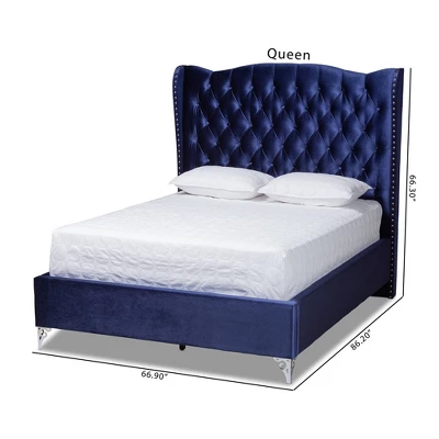 Hanne Bed Navy Blue - Baxton Studio 7 Hanne Bed Navy Blue - Baxton Studio - Image 7