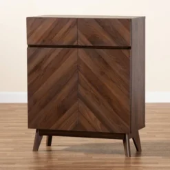 Hartman Wood Shoe Cabinet Walnut Brown - Baxton Studio -Baxton Studio GUEST 78a1d68b e1d8 41d2 91af be373ec76112