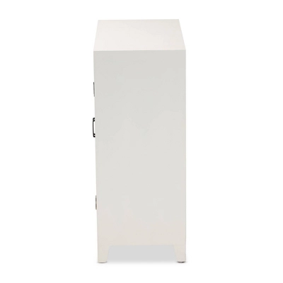 Garcelle Wood And Mirrored Glass 2 Door Sideboard White - Baxton Studio 3 Garcelle Wood And Mirrored Glass 2 Door Sideboard White - Baxton Studio - Image 3