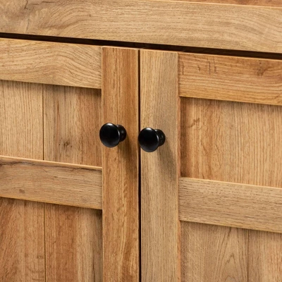 Glidden Wood 1 Drawer Shoe Storage Cabinet Oak Brown - Baxton Studio 4 Glidden Wood 1 Drawer Shoe Storage Cabinet Oak Brown - Baxton Studio - Image 4