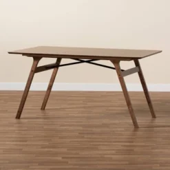 Saxton Wood Dining Table Walnut Brown/Black - Baxton Studio 12 Saxton Wood Dining Table Walnut Brown/Black - Baxton Studio -Baxton Studio GUEST 79d98bd1 d816 4b45 bc33 cba6dfd346be