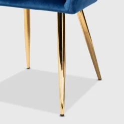 Set Of 2 Germaine Velvet Upholstered Metal Dining Chairs Navy Blue/Gold - Baxton Studio: Mid-Century Modern, Arm Style: Polyester, Spot Clean 10 Set Of 2 Germaine Velvet Upholstered Metal Dining Chairs Navy Blue/Gold - Baxton Studio: Mid-Century Modern, Arm Style: Polyester, Spot Clean -Baxton Studio GUEST 7a64f2c1 5ec6 4fef b1c1 c3701a68d32a