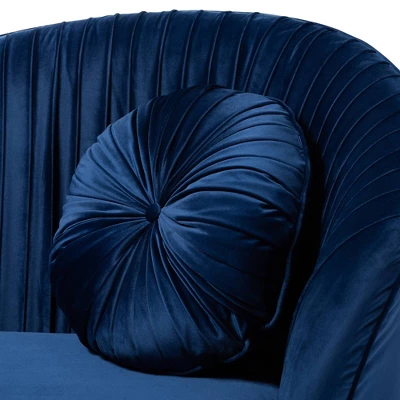 Nevena Velvet Sofa Blue - Baxton Studio 1 Nevena Velvet Sofa Blue - Baxton Studio