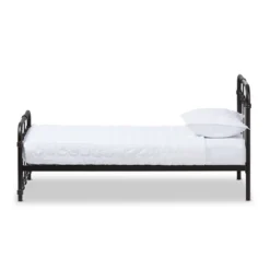 Twin Mandy Vintage Industrial Finished Metal Platform Bed Black - Baxton Studio