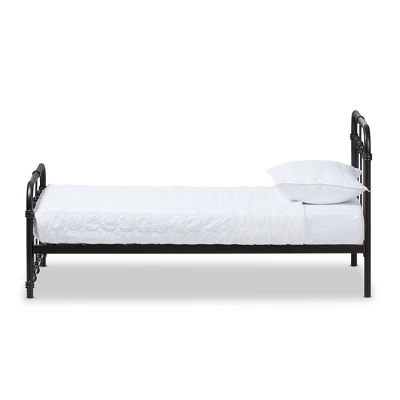 Twin Mandy Vintage Industrial Finished Metal Platform Bed Black - Baxton Studio 1 Twin Mandy Vintage Industrial Finished Metal Platform Bed Black - Baxton Studio