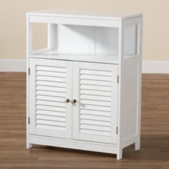 Rivera Wood And Metal 2 Door Bathroom Storage Cabinet White/Silver - Baxton Studio 15 Rivera Wood And Metal 2 Door Bathroom Storage Cabinet White/Silver - Baxton Studio -Baxton Studio GUEST 7ab4d780 e82e 4c78 b64c 49334aaabe8d