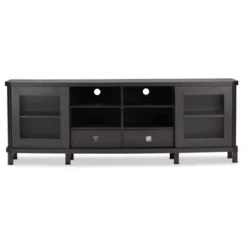 Walda Wood Cabinet With 2 Sliding Doors And 2 Drawers TV Stand For TVs Up To 70" Dark Brown - Baxton Studio 6 Walda Wood Cabinet With 2 Sliding Doors And 2 Drawers TV Stand For TVs Up To 70" Dark Brown - Baxton Studio -Baxton Studio GUEST 7ae38445 a5df 464e bdc5 a42ccd596cc1