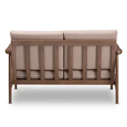 Venza Mid-Modern Walnut Wood Fabric Upholstered 2 Seater Loveseat Light Brown - Baxton Studio 10 Venza Mid-Modern Walnut Wood Fabric Upholstered 2 Seater Loveseat Light Brown - Baxton Studio -Baxton Studio GUEST 7b1edf18 ae04 4d44 a989 59de5a232585