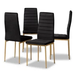 4pc Armand Velvet Fabric Upholstered And Metal Dining Chair Set - Baxton Studio 17 4pc Armand Velvet Fabric Upholstered And Metal Dining Chair Set - Baxton Studio -Baxton Studio GUEST 7b45efd5 4a4d 47d2 938a 67be32c8539e