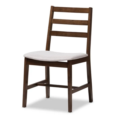 5pc Nadine Modern And Contemporary Walnut Finished Fabric Upholstered Dining Set Light Gray, Brown - Baxton Studio 1 5pc Nadine Modern And Contemporary Walnut Finished Fabric Upholstered Dining Set Light Gray, Brown - Baxton Studio