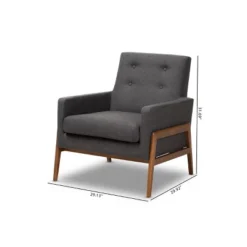 Perris Fabric Upholstered Walnut Wood Lounge Chair - Baxton Studio 17 Perris Fabric Upholstered Walnut Wood Lounge Chair - Baxton Studio -Baxton Studio GUEST 7bc1a5ef fe50 42b1 97be ecbbee2c3235