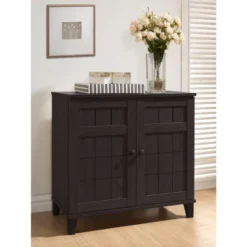 Glidden Wood Modern Shoe Cabinet (Short) Dark Brown - Baxton Studio -Baxton Studio GUEST 7d38901a a14c 4d85 afc2 e9227be4959d