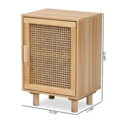 Maclean Rattan Wood 1 Door Nightstand Natural/Brown - Baxton Studio -Baxton Studio GUEST 7e03b8b3 660e 4232 bc2b c55005b38e28