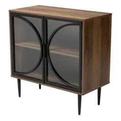 Carter Wood And Metal 2 Door Sideboard Dining Cabinet Walnut Brown/Black - Baxton Studio -Baxton Studio GUEST 7e0848c8 9eed 44a7 a0e0 aca3e520613a