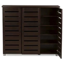 Adalwin Modern And Contemporary 3-Door Wooden Entryway Shoes Storage Cabinet - Dark Brown - Baxton Studio -Baxton Studio GUEST 7ee5ae09 4ffa 4b80 88e4 01b7d0de676a