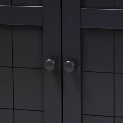 Shelf Wood Shoe Storage Cabinet Glidden Finished Dark Gray - Baxton Studio 6 Shelf Wood Shoe Storage Cabinet Glidden Finished Dark Gray - Baxton Studio - Image 6