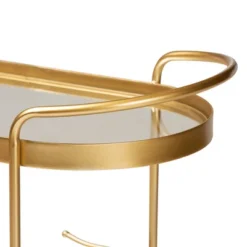 Kamal Glam Brushed Metal And Mirrored Glass 2 Tier Mobile Wine Bar Cart Gold - Baxton Studio 17 Kamal Glam Brushed Metal And Mirrored Glass 2 Tier Mobile Wine Bar Cart Gold - Baxton Studio -Baxton Studio GUEST 7fdb4788 9cc6 44ae 9d85 7ff4ff08d113