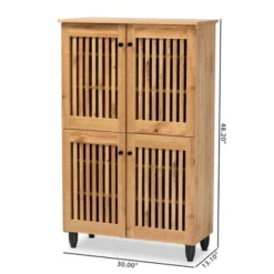 Fernanda Wood 4 Door Storage Cabinet Oak Brown/Black - Baxton Studio 15 Fernanda Wood 4 Door Storage Cabinet Oak Brown/Black - Baxton Studio -Baxton Studio GUEST 804a921b 75d1 4da4 be3a 0d015f6b49b1
