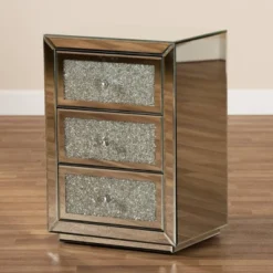 Talan 3 Drawers Mirrored Nightstand - Baxton Studio 11 Talan 3 Drawers Mirrored Nightstand - Baxton Studio -Baxton Studio GUEST 80865d92 42d6 48ac b798 0f4b23830578