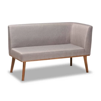 4pc Odessa Mid-Century Modern Fabric Upholstered Wood Dining Nook Set Walnut/Brown - Baxton Studio 1 4pc Odessa Mid-Century Modern Fabric Upholstered Wood Dining Nook Set Walnut/Brown - Baxton Studio