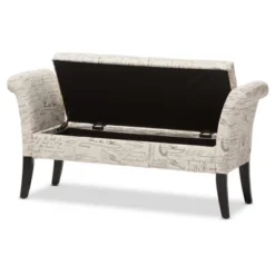 Avignon Script - Patterned French Laundry Fabric Storage Ottoman Bench - Baxton Studio 9 Avignon Script - Patterned French Laundry Fabric Storage Ottoman Bench - Baxton Studio -Baxton Studio GUEST 80f3b3fa d381 4912 a325 e57401fccb04