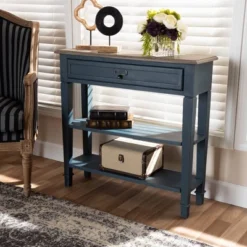 Dauphine Spruce Finished Wood Accent Console Table Blue - Baxton Studio 10 Dauphine Spruce Finished Wood Accent Console Table Blue - Baxton Studio -Baxton Studio GUEST 8109796b 81db 436b b961 bc2456856b30