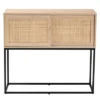 Amelia Wood Rattan Sideboard Buffet Dining Cabinet Natural Brown/Black - Baxton Studio